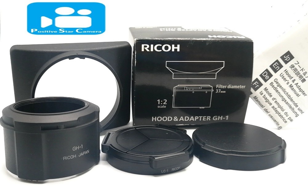 🎦👀[Almost Unused] Ricoh Hood & Adapter GH-1 For GR Digital I & II From JAPAN