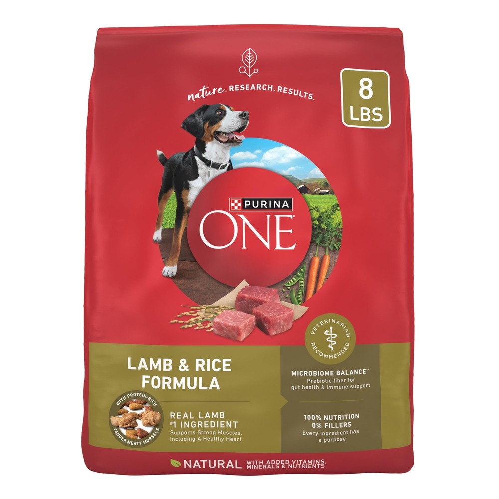 Purina ONE Dry Dog Food Lamb and Rice Formula - 8 lb. Bag 8 Pound (Pack of 1)