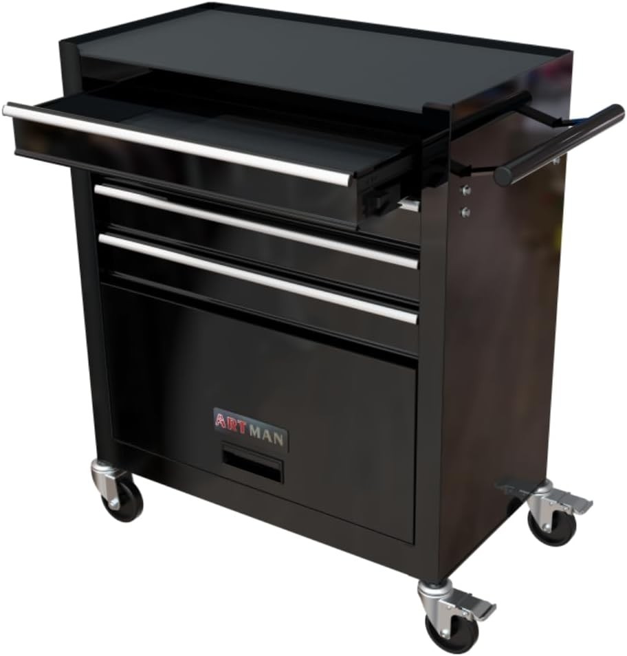 4-Drawer Rolling Tool Chest with Wheels - Mobile Mechanic Tool Cabinet  