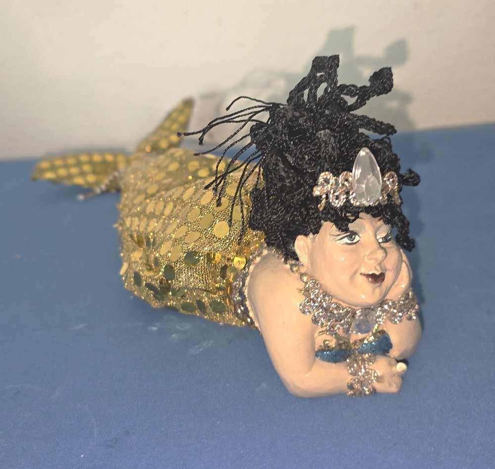 Katherine's Collection Wayne Kleski MERMAID DOLL Brunette Gold Sequins