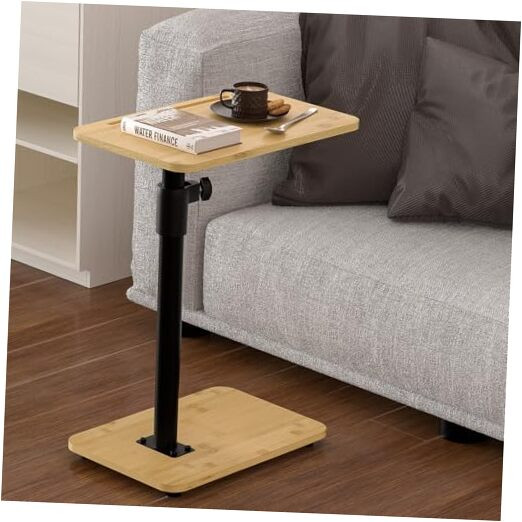 Sofa Armrest Tray Table - 360° Swivel TV Trays - Height Adjustable Side Table