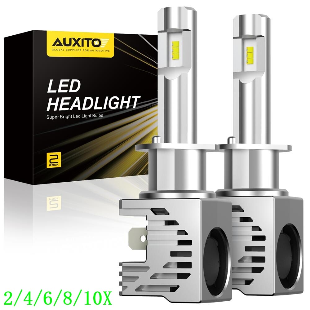 H1 AUXITO LED White Headlight High Low Beam Bulbs Kit 30000LM Super Bright 2~10X