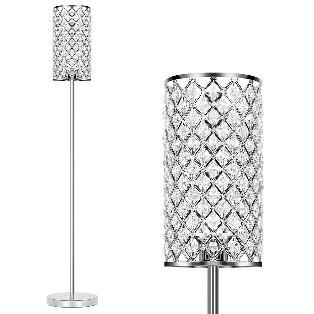 Modern Crystal LED Floor Lamp with Elegant Shade for Stylish Lighting