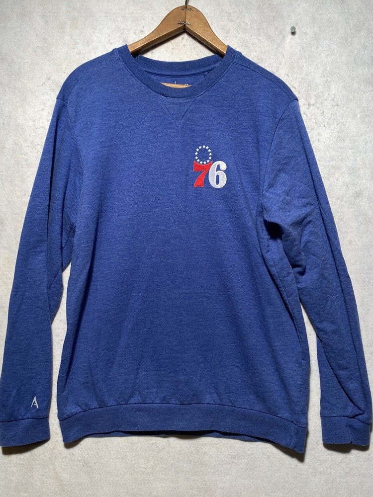76ers Blue Sweatshirt Lightweight Sz Med Thick T Shirt Basketball Philadelphia