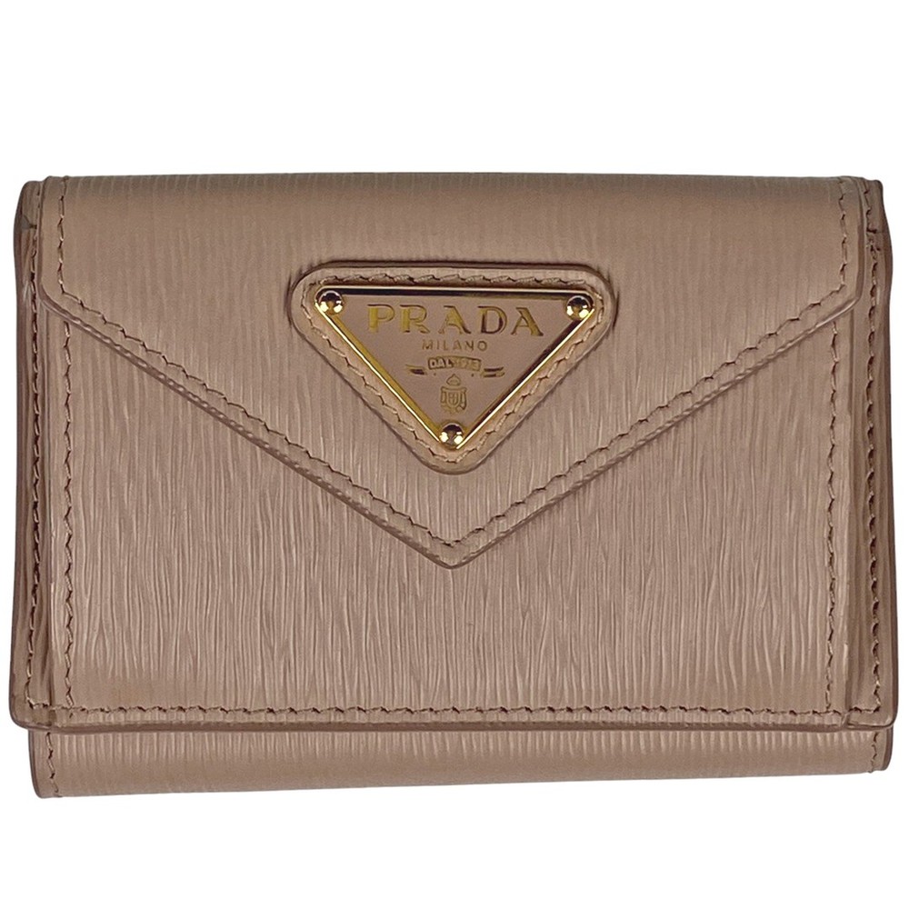 Prada Tri-fold Wallet with Logo Plate - Clearance Sale Used-image