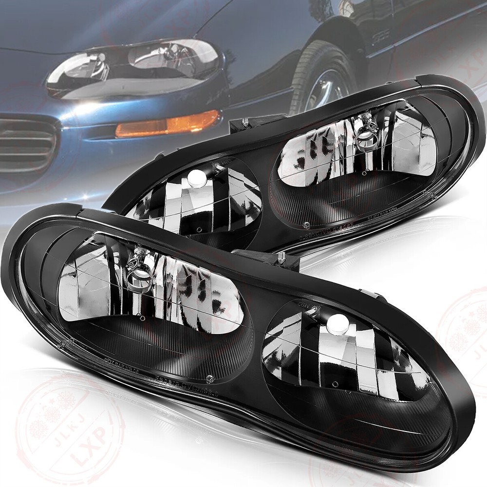 For 1998-2002 Chevy Camaro Z28 Headlights Assembly Pair Headlamp Replacement Set