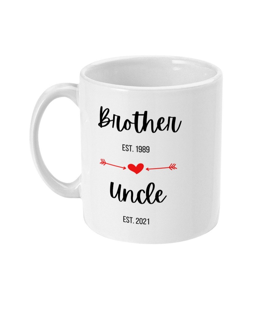Personalised Uncle Est. 2021 Mug Brother Gift Brother Turned Uncle New Uncle
