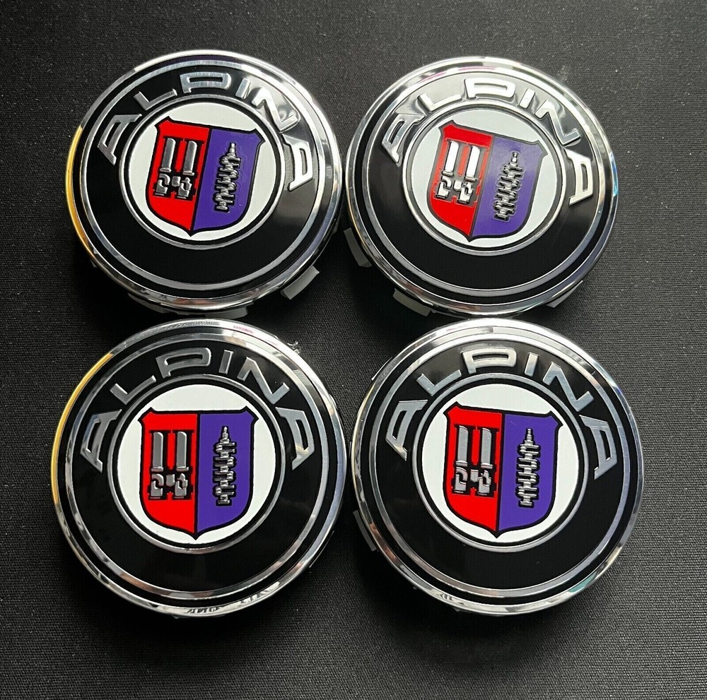 SET OF 4 Wheel Center Caps of Emblem/Badge for BMW Alpina Hubcaps 68MM