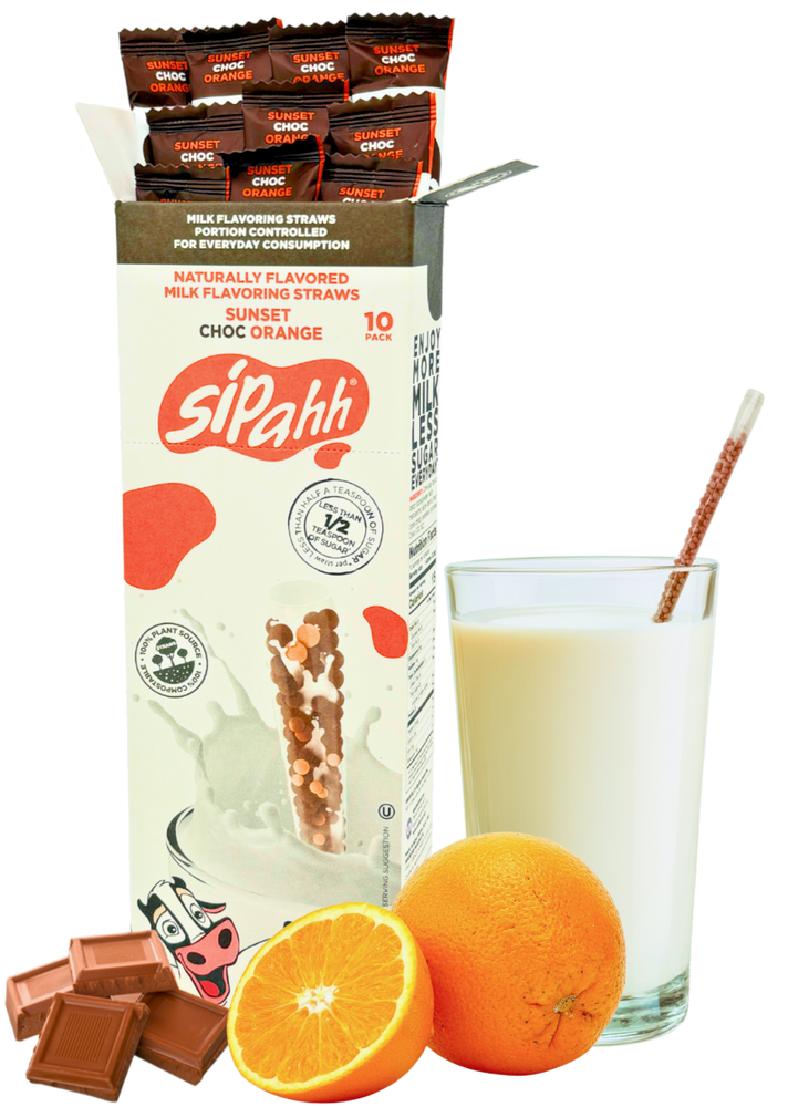 Sipahh Milk Flavoring Straws - Choc Orange - 10 Pack Flavor Beads Vegan Friendly
