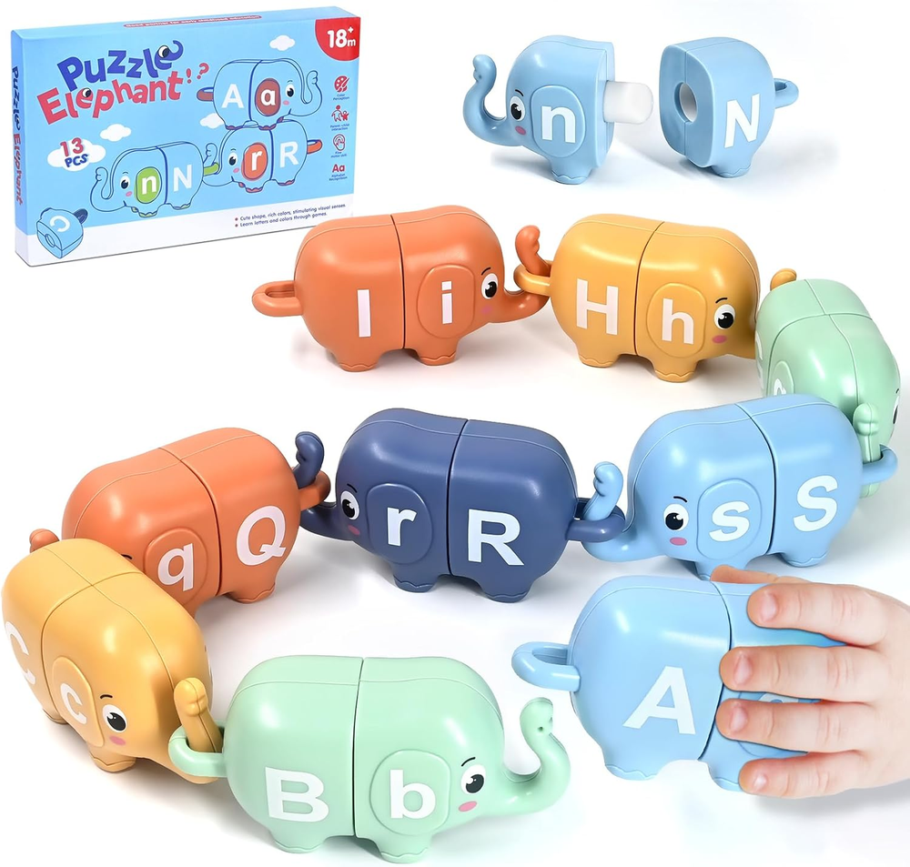 ABC Elephant Alphabet Matching Puzzle for Toddlers 18+ Months - 26 Letter Learning Toys
