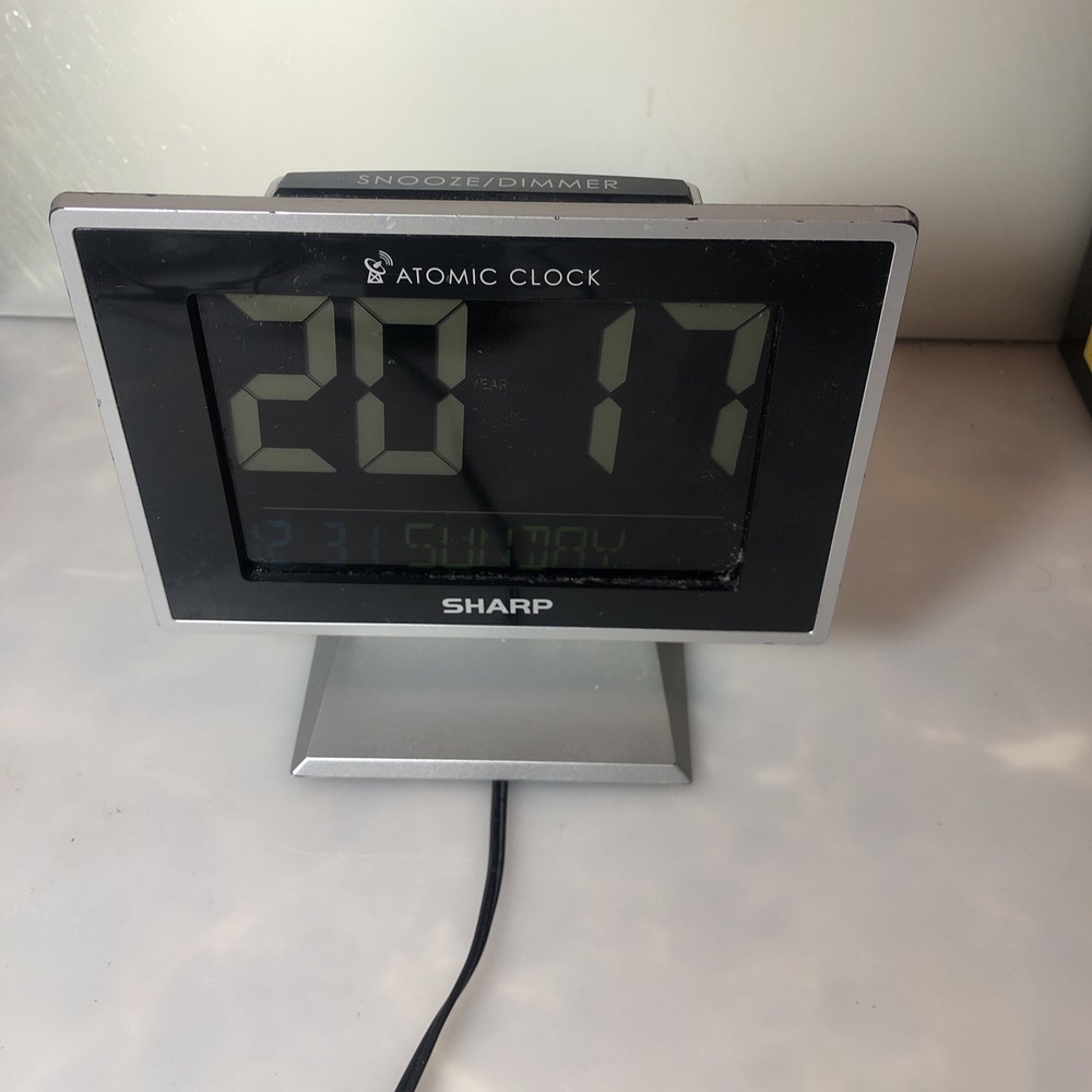 Desktop Dual Alarm Clock with Color Display - Atomic Accuracy - Calendar & Date