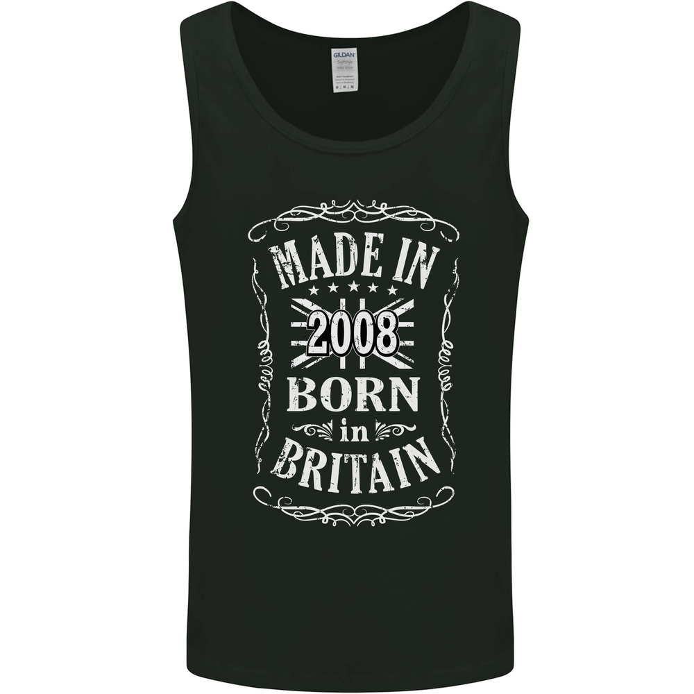 Born In Britain 17th Birthday Made 2008 Mens Vest Tank Top