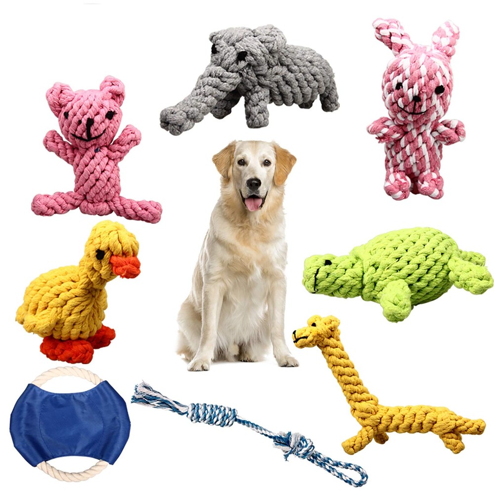Puppy Chew Toys, Set of 8 Dog Rope Toys for Aggressive Chewers, Puppy Ropes w...