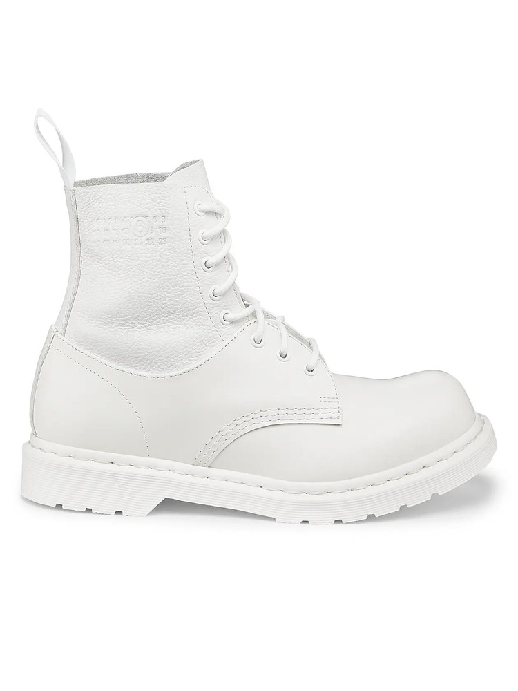 42282100 MM6 Maison Margiela Dr.Martens 1460 Twist 8 Holes Boots White SIze 10