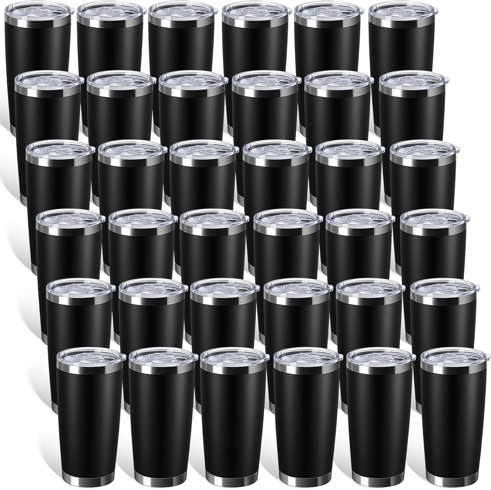 36 Packs Stainless Steel Tumbler Bulk with Lid Vacuum Double Wall Insulated Trav
