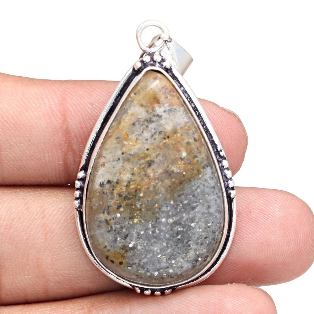 Rutile Quartz Pendant Handmade Silver Jewelry Gift For Women 2 Inch