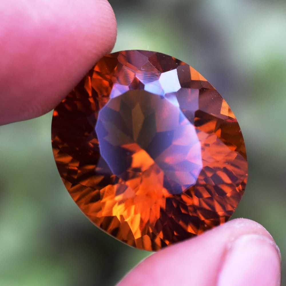 27.43 CT Untreated Natural Orange Citrine Oval Cut Certified Brazilian Gem