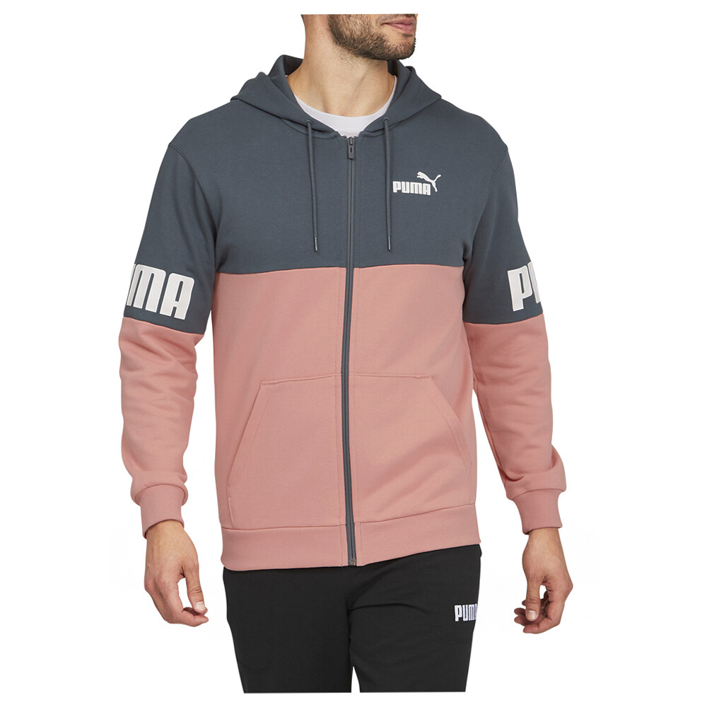 Puma Power Colorblock Full Zip Hoodie Mens Size S  Casual Outerwear 670496-42