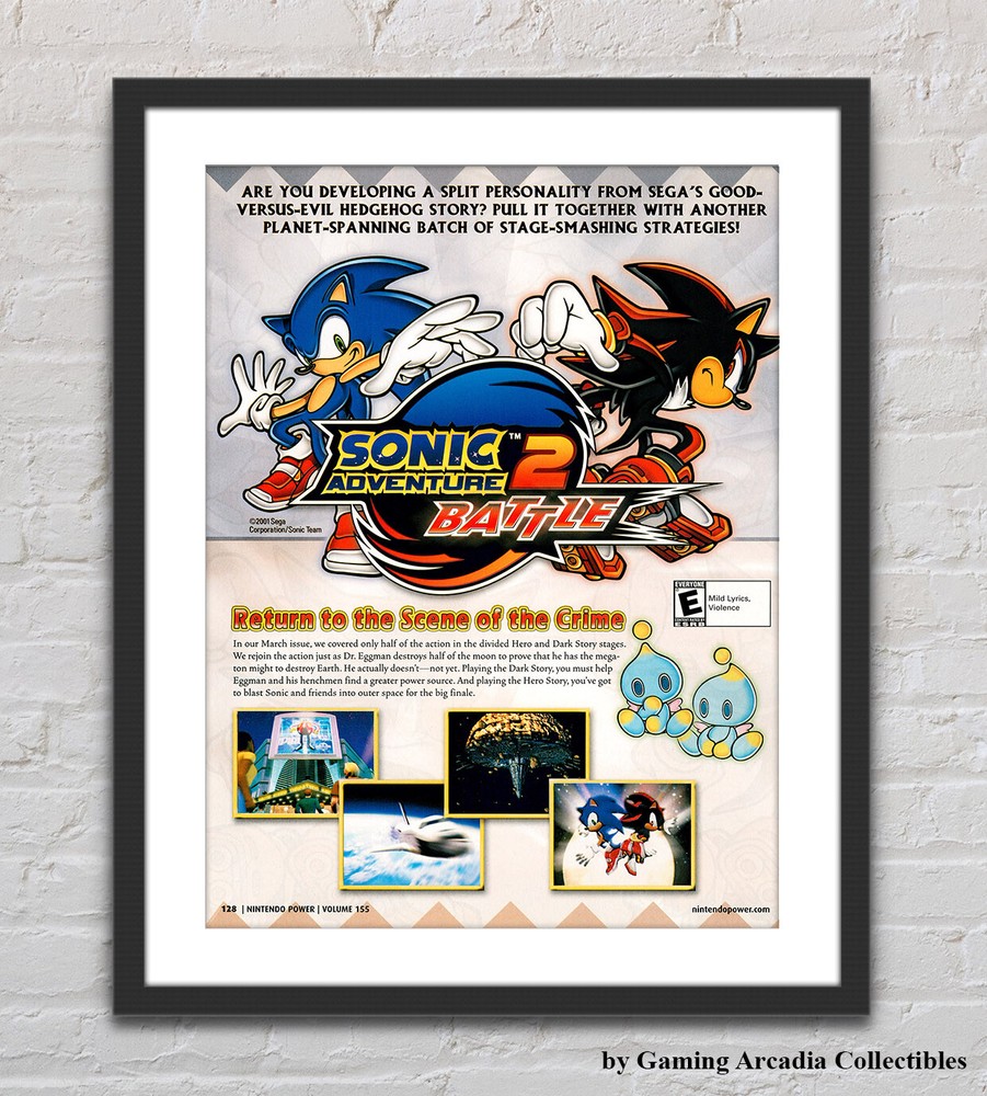 Sonic Adventure 2 Battle GameCube Glossy Promo Poster Unframed G5745 Collectible
