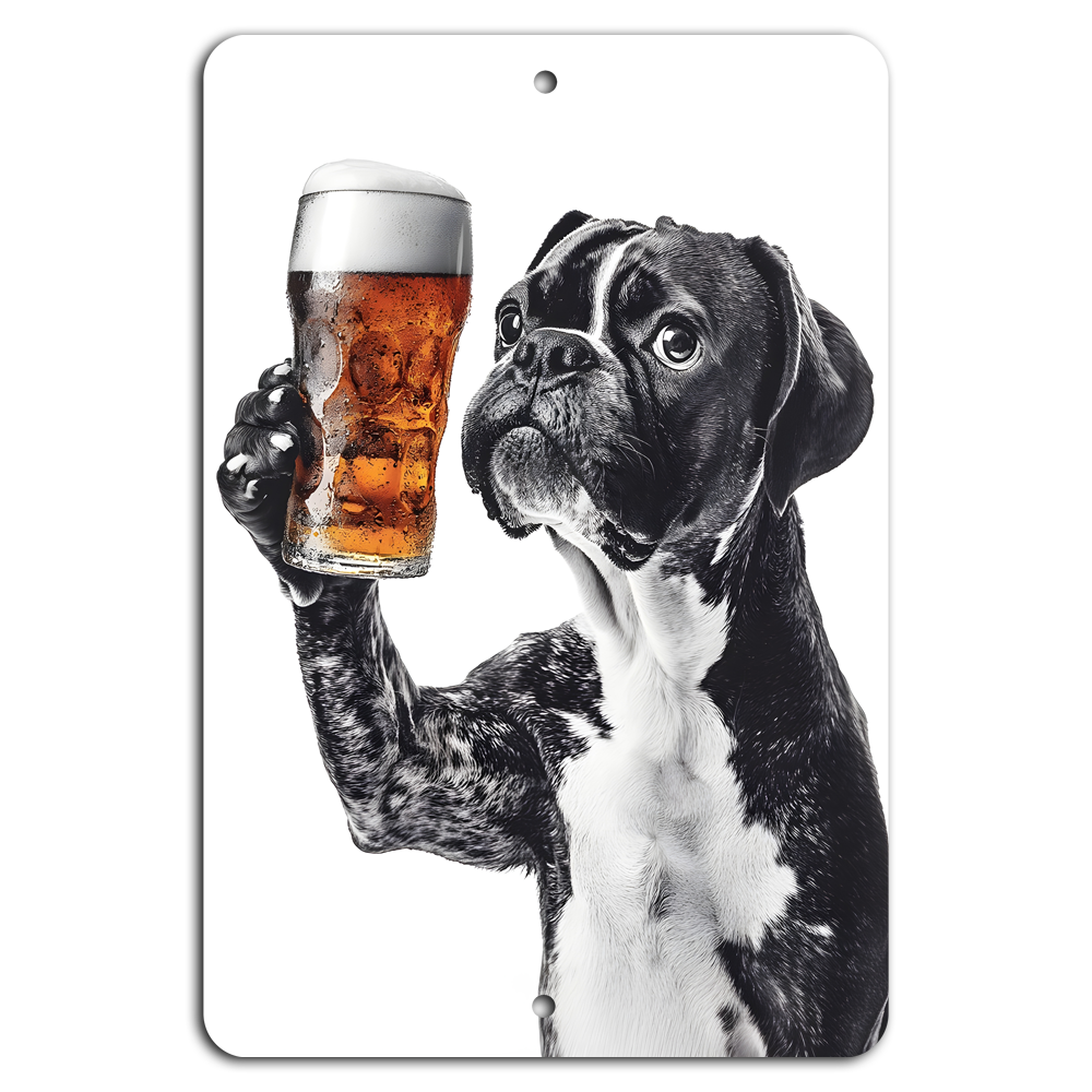 Cheers! Pup's Pint Party - Fun Metal Sign