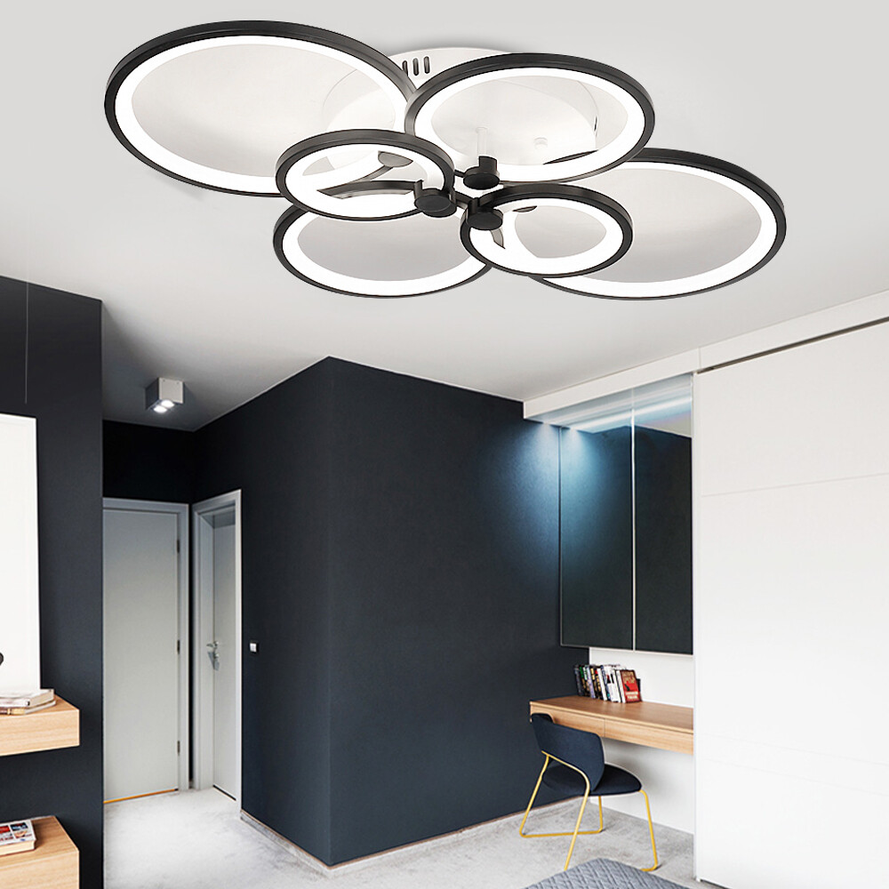 6 Heads LED Chandelier Dining Room Ceiling Light Acrylic Pendant Lamp w/RC Nice