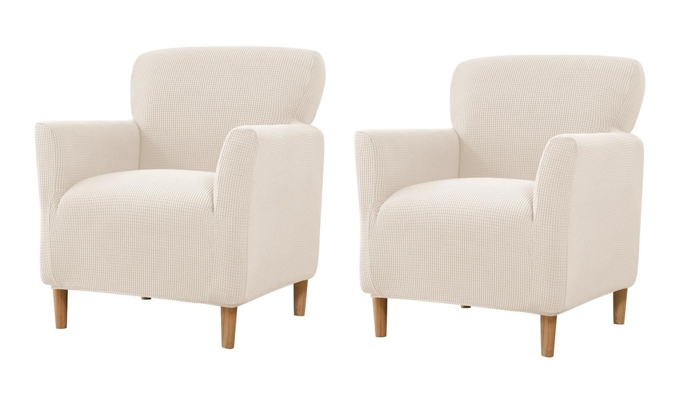 Banquet Armchair Slipcover Waterproof Chair Covers with Arms Stretch Club Cha...