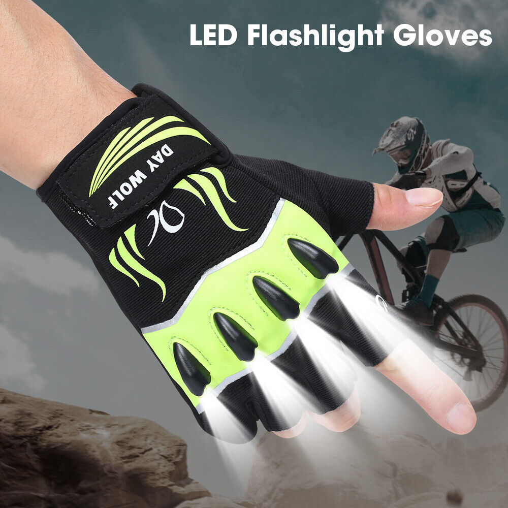 Led Flashlight Lights Gloves Rechargeable for Men Women Gloves Motorcycle Biker