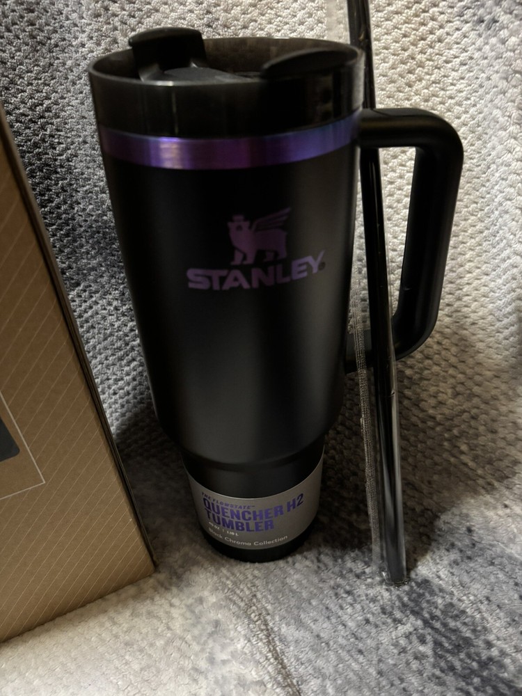 BLACK CHROMA Stanley40 oz Quencher H2.0 FlowState Tumbler Stainless Steel Vacuum