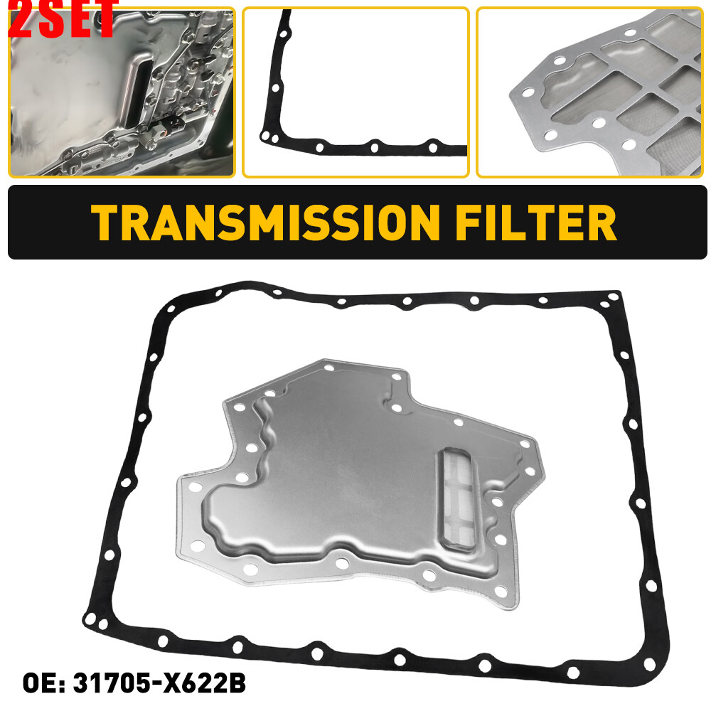2-Piece Transmission Filter & Oil Pan Gasket Kit for Infiniti QX70 G37 Q40 Q50 Q60 Q70