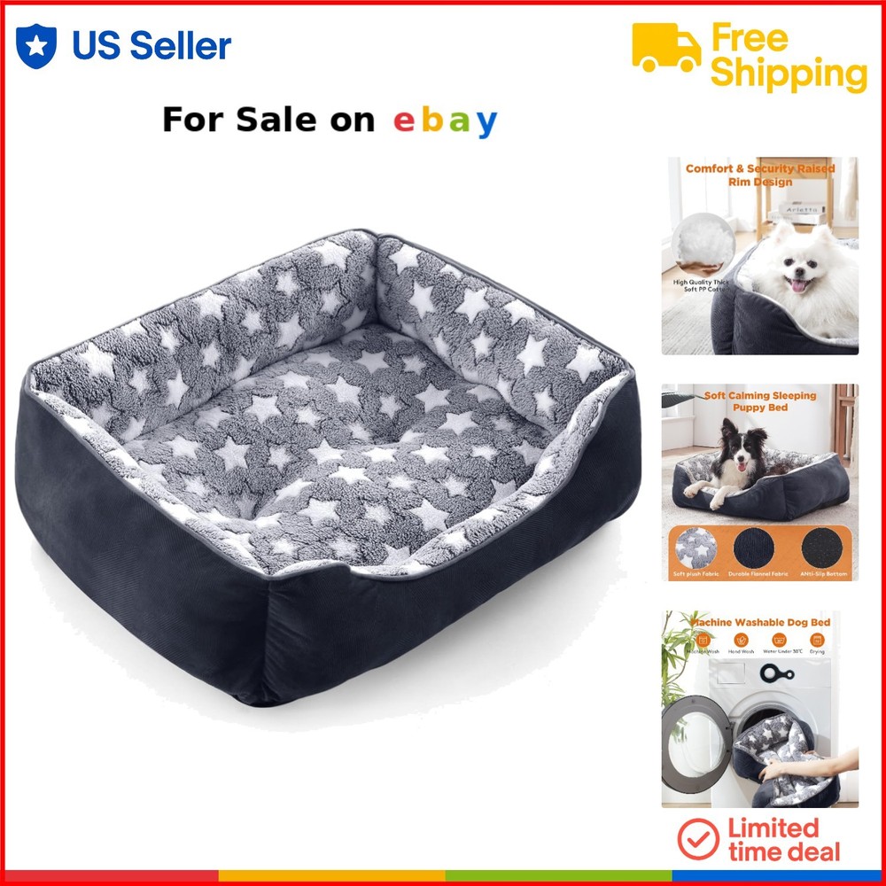 Small Orthopedic Dog Bed with Non-Skid Bottom for Cozy Washable Comfort