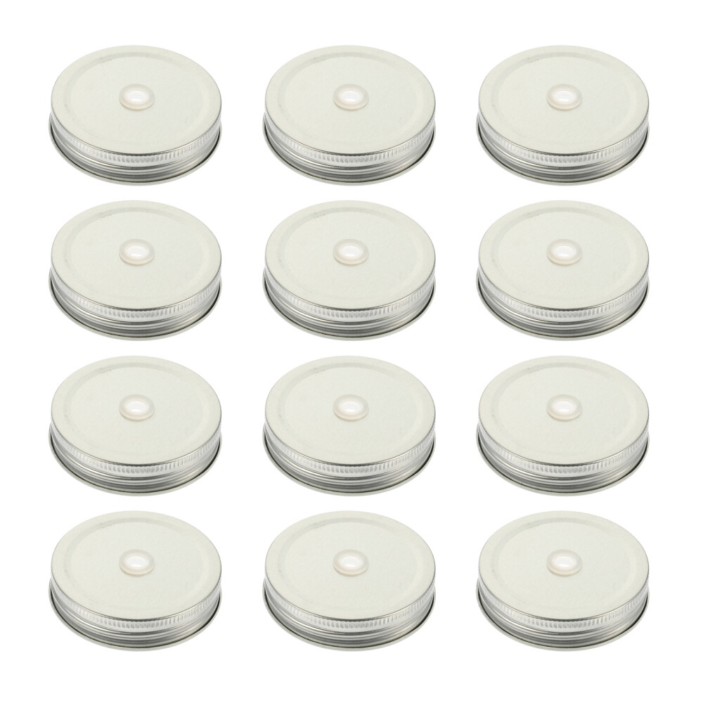 12pcs Leak Proof Canning Caps Convenient Mason Jar Straw Lids Mason Cup Covers