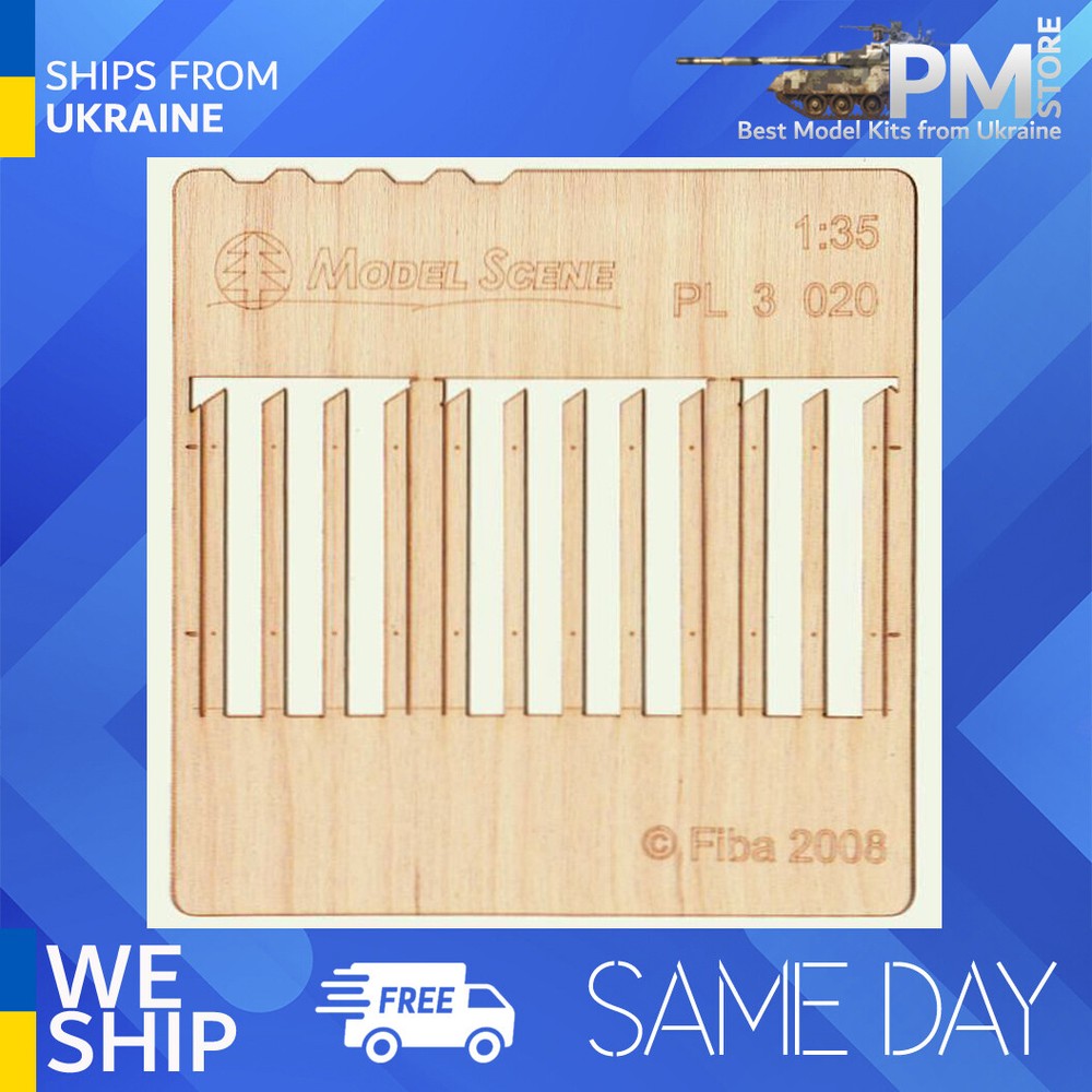 Model Scene PL3-020 1/35 Wooden fence Stockade fence boards standard size
