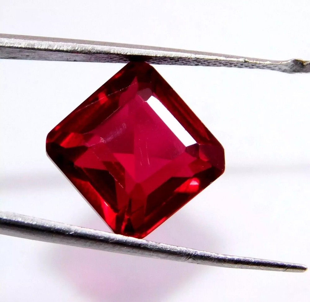Stunning 8-10Ct Mozambique Natural Red Ruby Emerald Cut Certified Gemstone