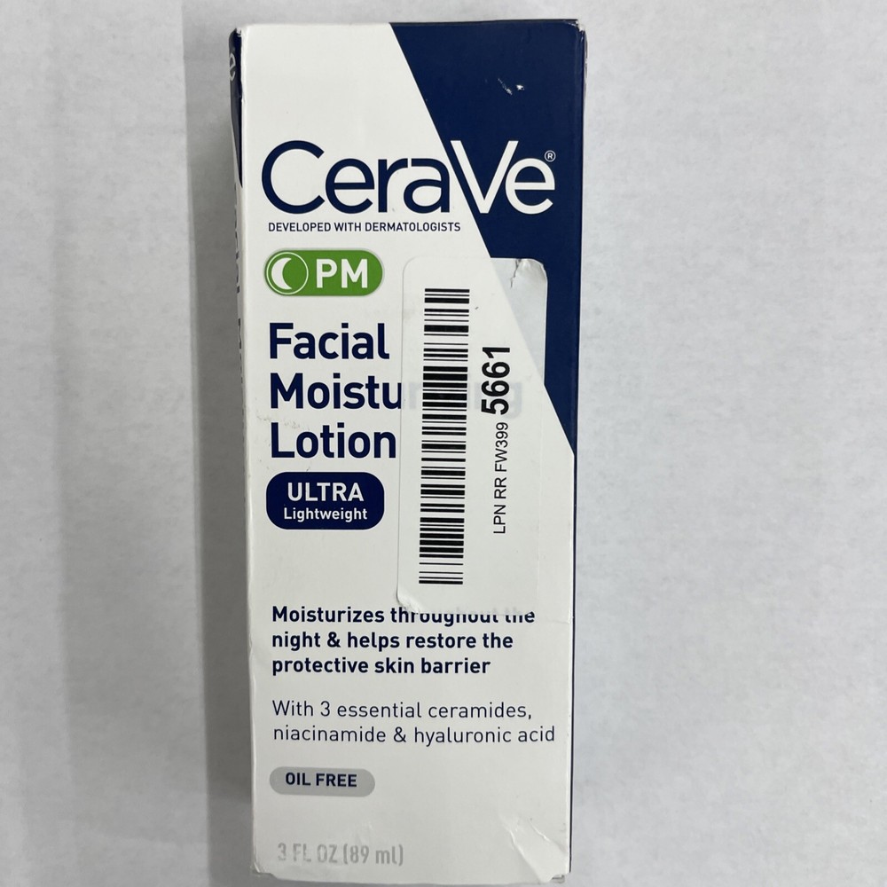 New CeraVe Facial Moisturizing Lotion PM Lightweight 3 oz Open Box