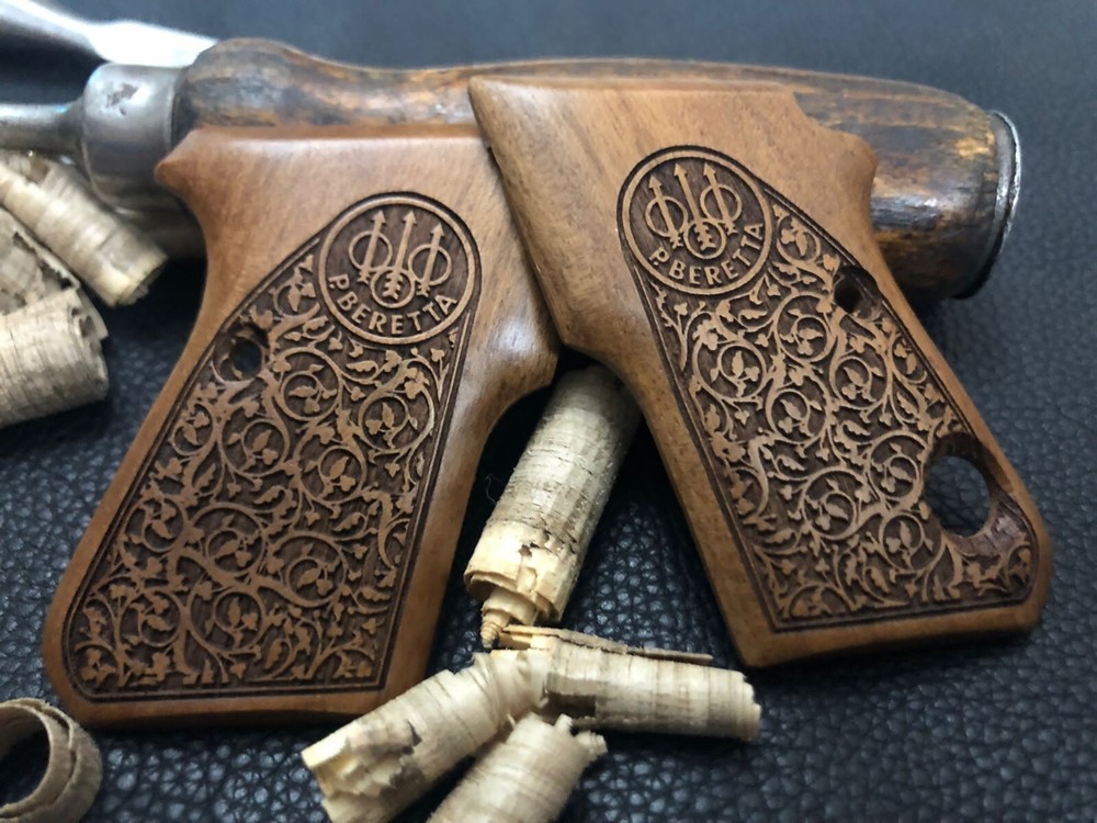 Beretta 950 Jetfire Walnut Wood Grips with Safety Cut. Fits Beretta 950B, 950BS