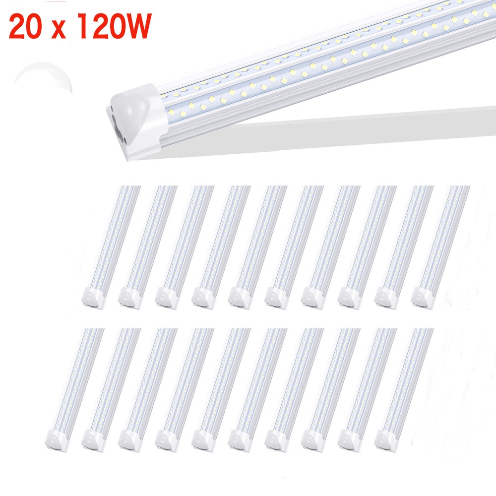 20 Pack Led Shop Light Fixture T8 Integrated 8 Foot Led Tube Light 8FT Warehouse