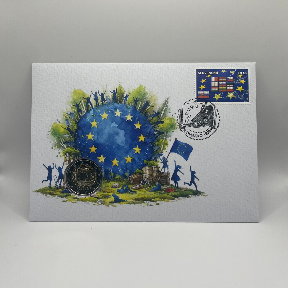 2 EURO [Slovakia] EUROPEAN FLAG [2024] NUMISMATIC ENVELOPE (300 pcs)