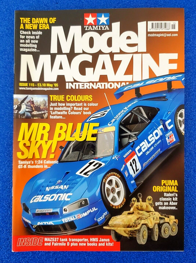 TAMIYA MODEL MAGAZINE: MR. BLUE SKY CALSONIC SKYLINE GT-R R34 MAY 2005 NO. 115