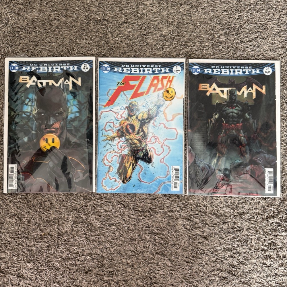 Batman & The Flash Button Storyline DC Rebirth Comic Lot (3 Issues)