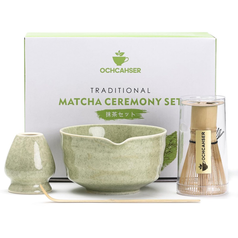Matcha Set, Japanese Tea Set Includes Matcha Bowl with Spout, Matcha Whisk Ho...