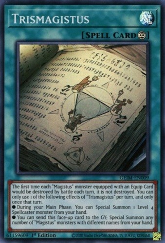 Trismagistus GEIM-EN009 Super Rare 1st Edition Near Mint Yugioh Card