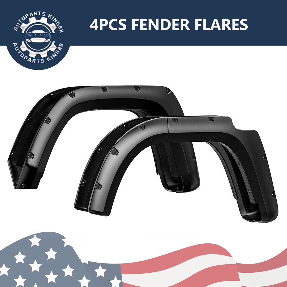 Fender Flares Pocket Rivet for 2014-2022 Toyota 4Runner Flexible Smooth Black