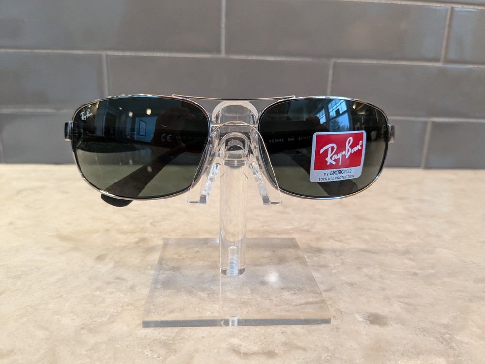 New Ray Ban RB3445 004 61 Gunmetal Frame G-15 Lenses with Case