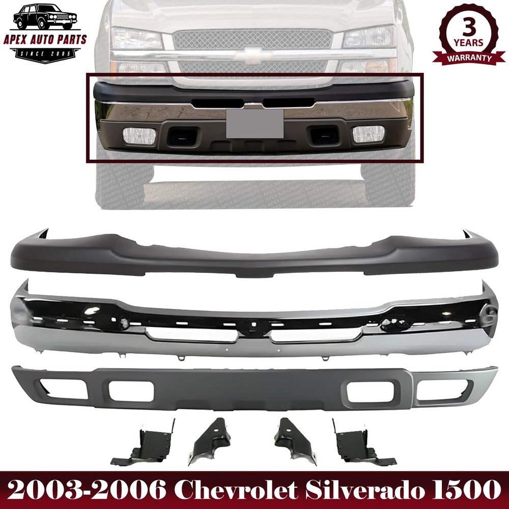 Front Bumper Kit & Brackets For 2003-2006 Chevrolet Silverado 1500 / Avalanche