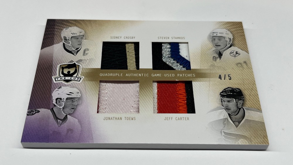 2009-10 UD The Cup Foursomes Quad Patches - Crosby Stamkos Toews Carter /5