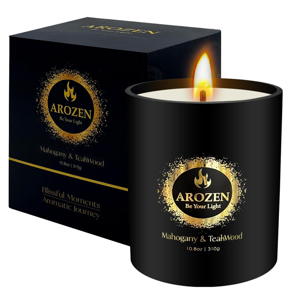 Mahogany Teakwood Scented Candle Gift for Men Valentine’s Holidays