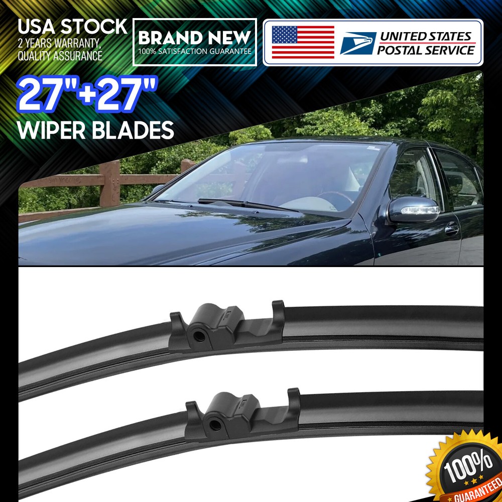 27''+27'' OEM Quality Windshield Wiper Blades Side lock All Season Applicable