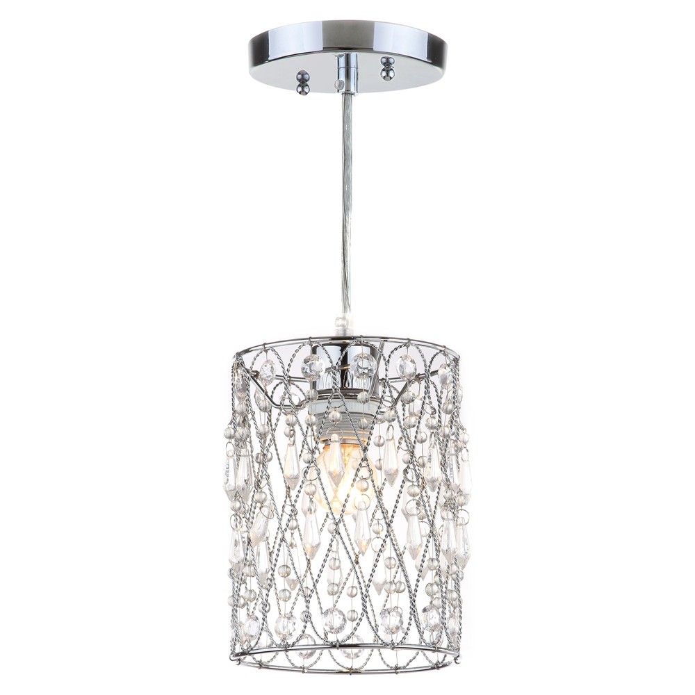 SAFAVIEH Lighting Vega Adjustable 1-light Chrome Beaded Clear 6