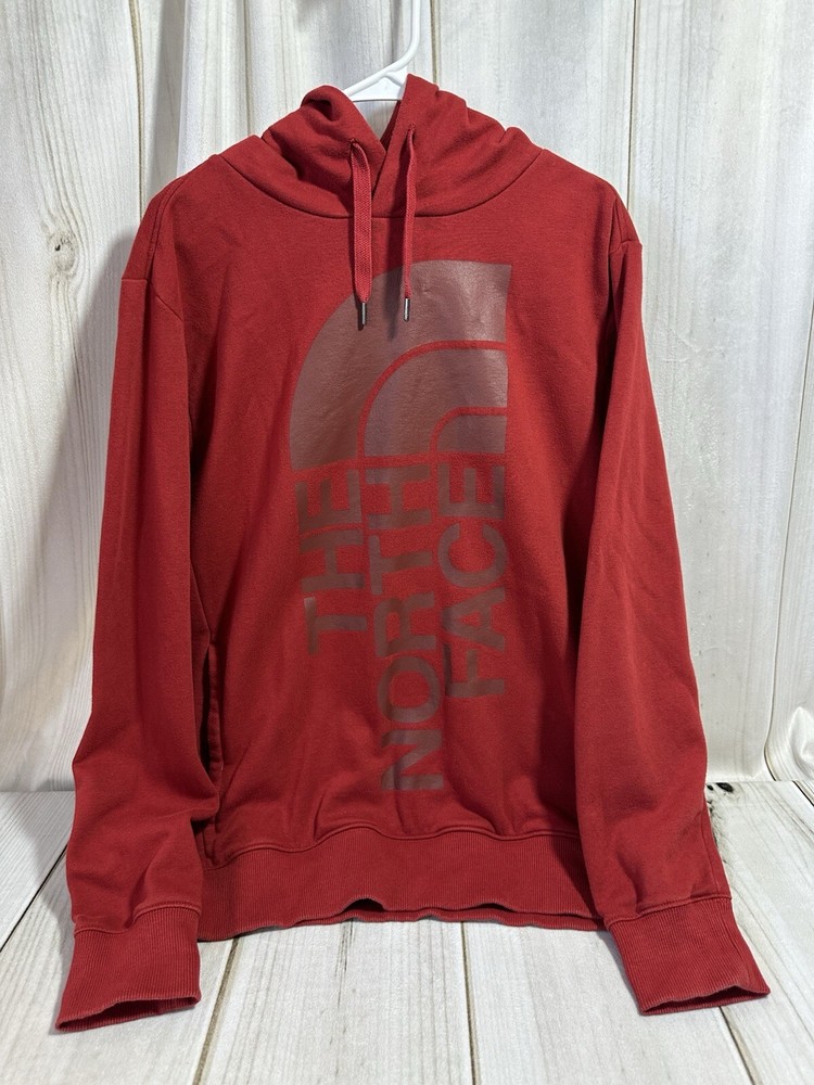 The North Face Mens L Hooded Graphic Sweatshirt Burgundy Outdoors Hiking