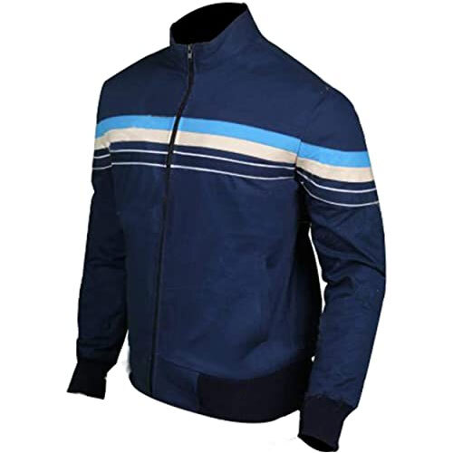 Men's Blue Cotton Multi-Pocket Casual Jacket